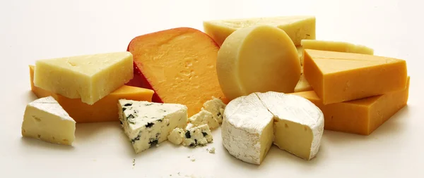 Estúdio de coleção de queijo — Fotografia de Stock