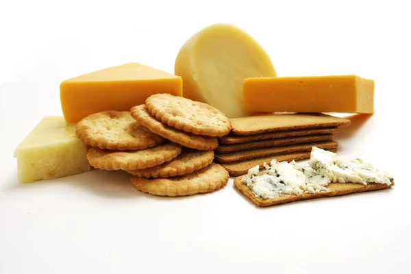 Käse und Cracker Collection Studio — Stockfoto