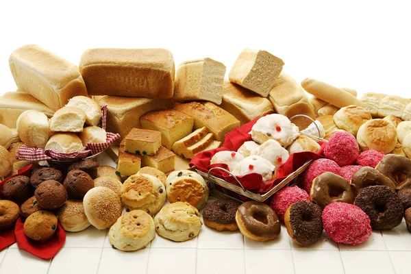 Produtos de padaria doces e salgados — Fotografia de Stock