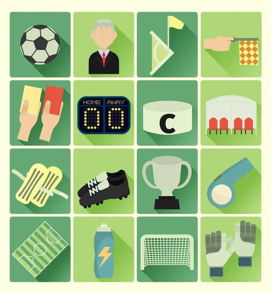 Icônes ensemble de football — Image vectorielle