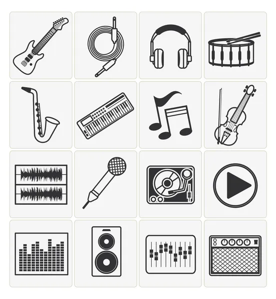 Icônes ensemble de musique — Image vectorielle
