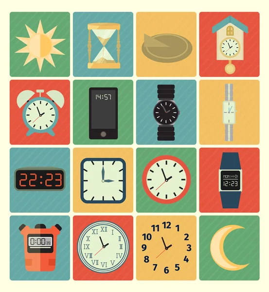 Icons time set — Stock Vector