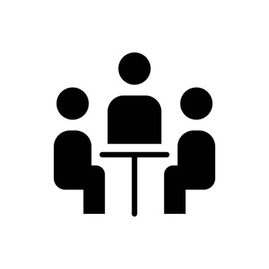 toplantı simgesi, iletişim simgesi vektör illüstrasyonu