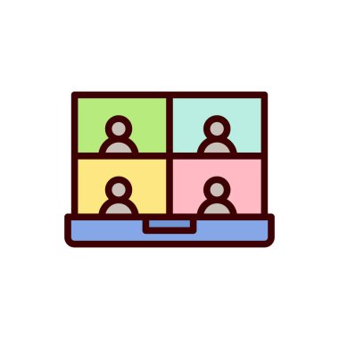 toplantı simgesi, iletişim simgesi vektör illüstrasyonu