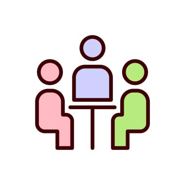 toplantı simgesi, iletişim simgesi vektör illüstrasyonu