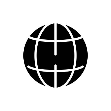 dünya ikonu, küresel ikon vektör illüstrasyonu