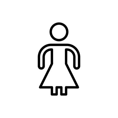 kız simgesi, kadın ikon vektör illüstrasyonu