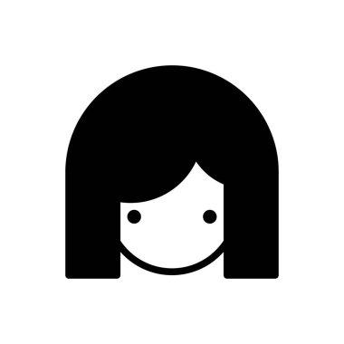 kız simgesi, kadın ikon vektör illüstrasyonu