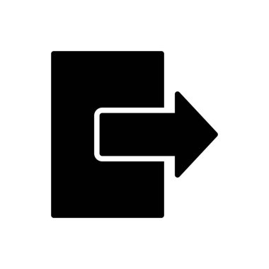 çıkış simgesi, vektör illüstrasyonunu imzalayın