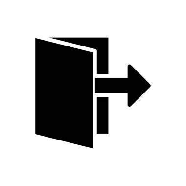 çıkış simgesi, vektör illüstrasyonunu imzalayın