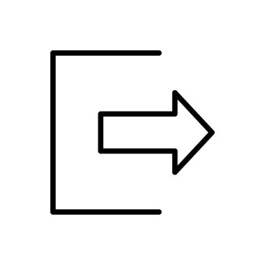 çıkış simgesi, vektör illüstrasyonunu imzalayın