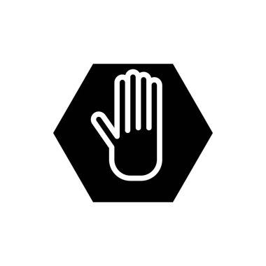 Simgeyi durdur, simge vektör illüstrasyonunu tut