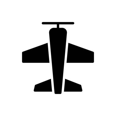 düzlem simgesi, uçak simgesi vektör çizimi