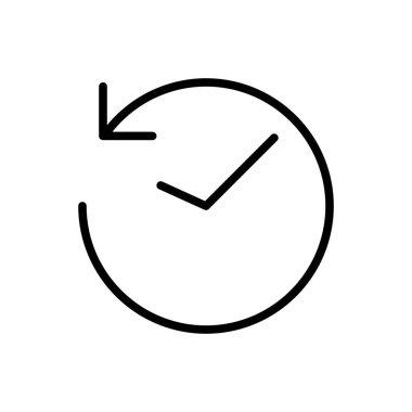 Geçmiş simgesi, zamanlayıcı simgesi vektör illüstrasyonu