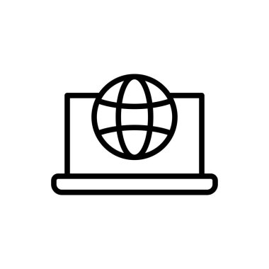 çevrimiçi simge, İnternet simgesi vektör illüstrasyonu