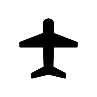 Uçak simgesi, düzlem ikonu vektör illüstrasyonu