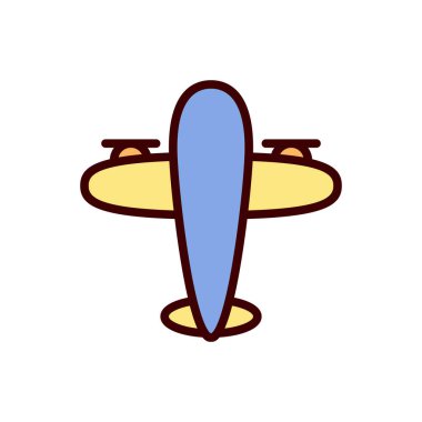 Uçak simgesi, düzlem ikonu vektör illüstrasyonu