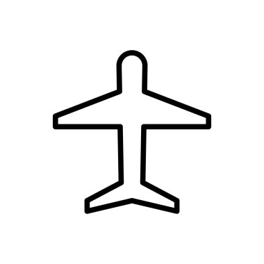 Uçak simgesi, düzlem ikonu vektör illüstrasyonu