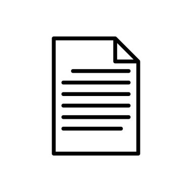 belge simgesi, kağıt simgesi vektör illüstrasyonu