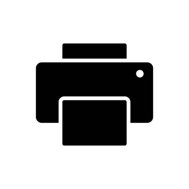 Yazıcı simgesi, yazdırma simgesi vektör illüstrasyonu