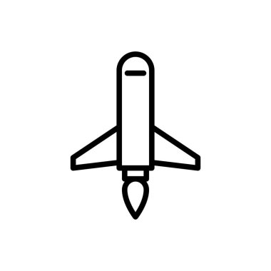 roket simgesi, uzay gemisi ikonu vektör illüstrasyonu