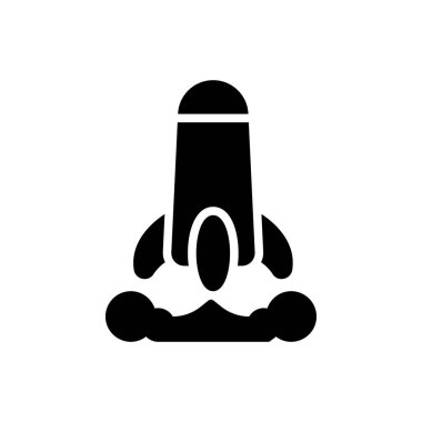 roket simgesi, uzay gemisi ikonu vektör illüstrasyonu