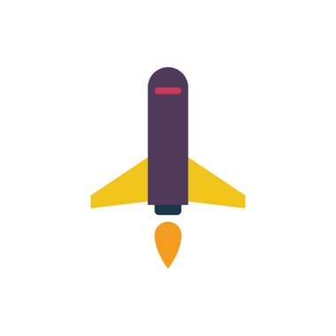 roket simgesi, uzay gemisi ikonu vektör illüstrasyonu