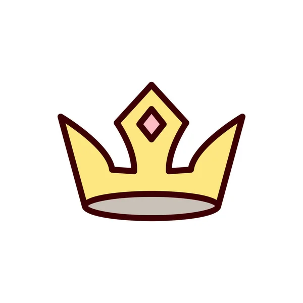 Corona Icono Rey Icono Vector Ilustración — Vector de stock