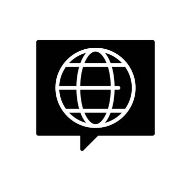 dil simgesi, iletişim simgesi vektör illüstrasyonu