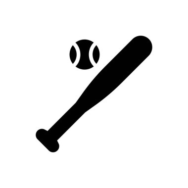 Beyzbol ikonu, softball ikonu vektör illüstrasyonu