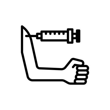 Enjeksiyon ikonu, aşı ikonu vektör illüstrasyonu