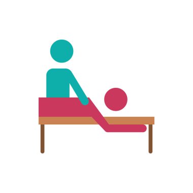 Masaj ikonu, terapi ikonu vektör illüstrasyonu