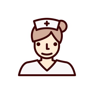 Hemşire ikonu, doktor ikon vektör illüstrasyonu