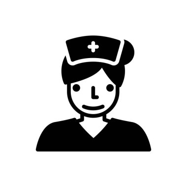 Hemşire ikonu, doktor ikon vektör illüstrasyonu