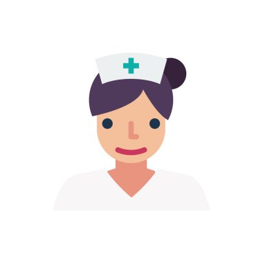 Hemşire ikonu, doktor ikon vektör illüstrasyonu