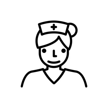 Hemşire ikonu, doktor ikon vektör illüstrasyonu