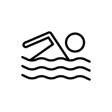 yüzme simgesi, yüzme ikonu vektör çizimi