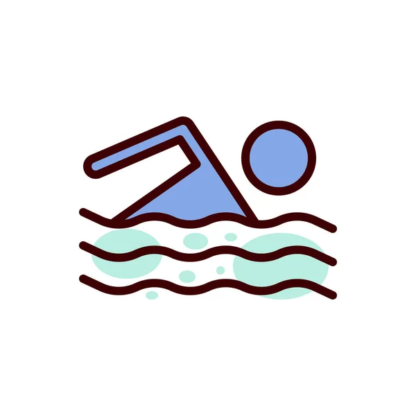 Κολύμπι Εικονίδιο Κολύμπι Εικονίδιο Διανυσματική Απεικόνιση — Διανυσματικό Αρχείο
