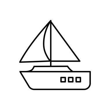 tekne simgesi, gemi simgesi vektör illüstrasyonu