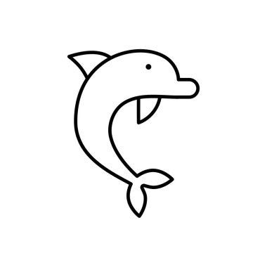 Yunus simgesi, balık simgesi vektör illüstrasyonu