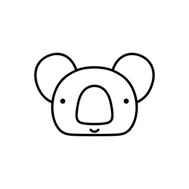 Koala simgesi, hayvan ikonu vektör illüstrasyonu