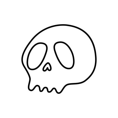 kafatası simgesi, kemik simgesi vektör çizimi