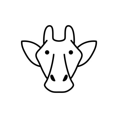 Zürafa simgesi, hayvan ikonu vektör illüstrasyonu