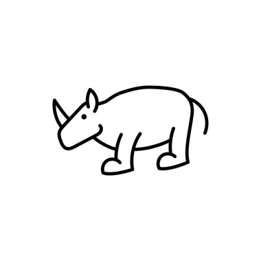 Gergedan simgesi, hayvan ikonu vektör illüstrasyonu