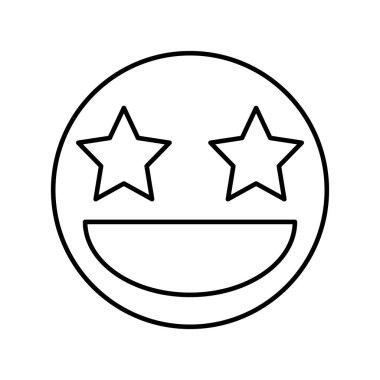 Mutlu emoji simgesi, gülümse ikon vektör illüstrasyonu