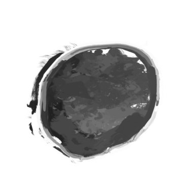 abstract monochrome painted round copy space on white for background