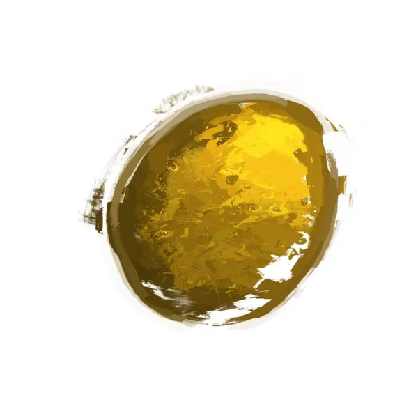 Кругла Золота Копія Простору Білому Абстрактна Пофарбована Текстура Фону — стокове фото