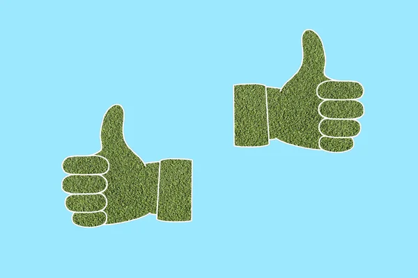 Символ Одобрения Большой Палец Вверх Лоун Форме Руки Экологический Знак — стоковое фото