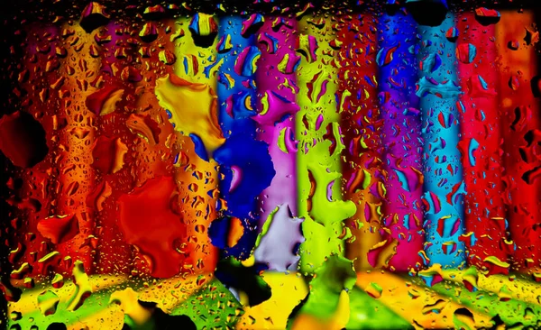 色彩斑斓的背景 带水滴的抽象墙纸 4K色彩斑斓的背景 — 图库照片