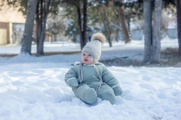 Little Child Playing Snow Child Snow — Stock Photo, Image